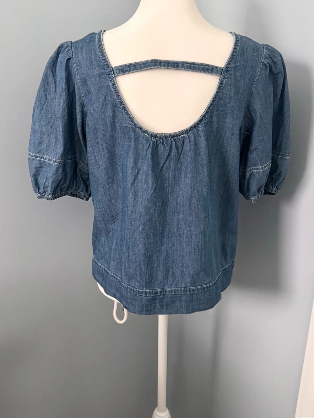 Loft Denim Puff-Sleeve Women's Top - Size XS